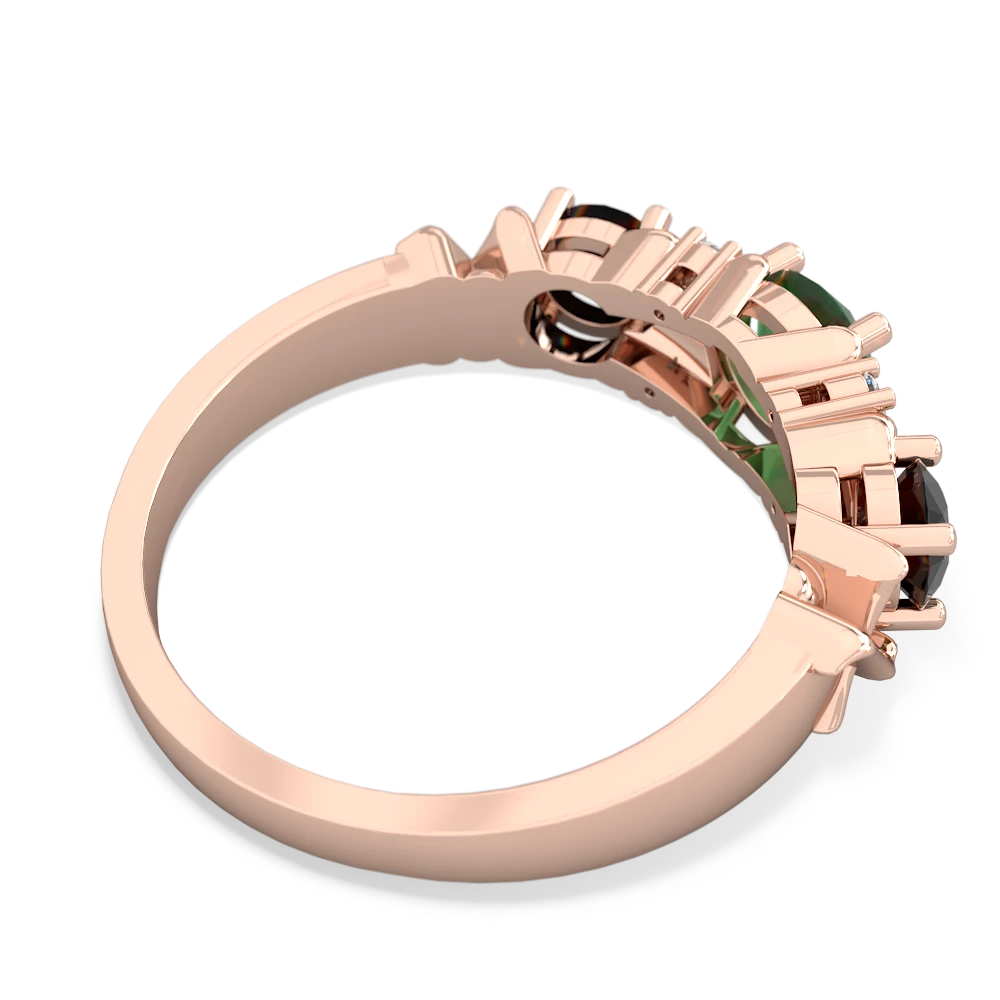 Emerald Hugs And Kisses 14K Rose Gold ring R5016