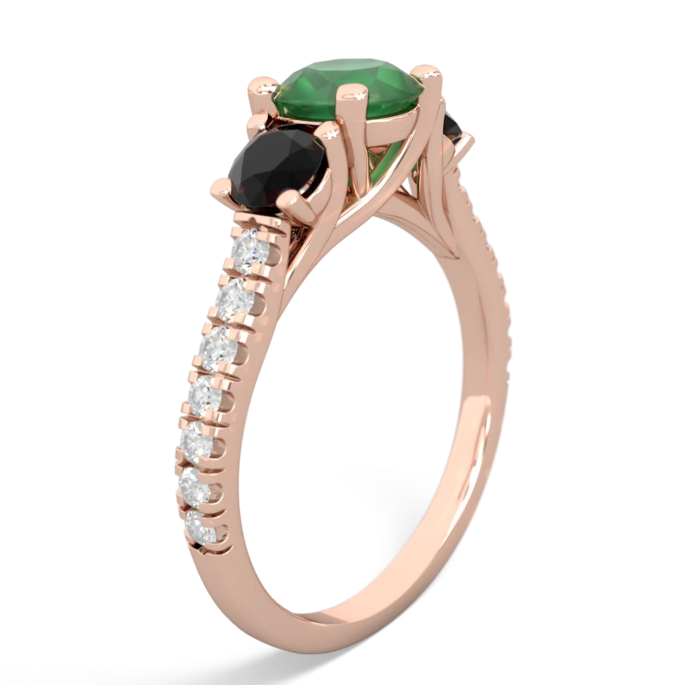 Emerald Pave Trellis 14K Rose Gold ring R5500