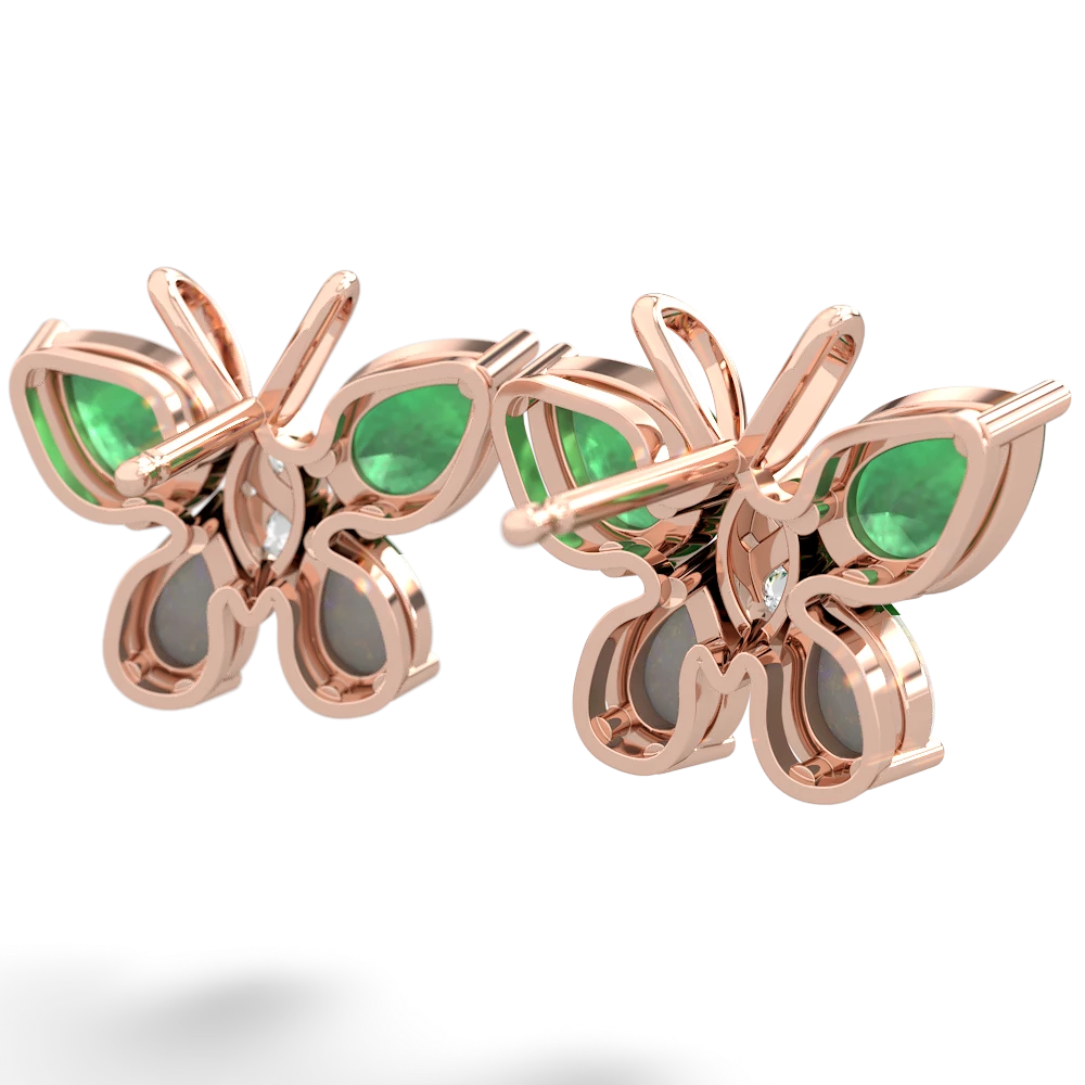 Emerald Butterfly 14K Rose Gold earrings E2215