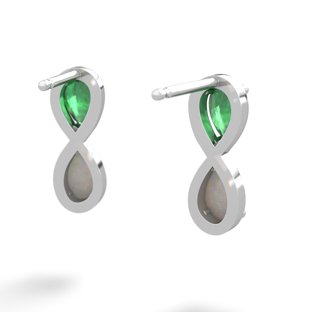 Emerald Infinity 14K White Gold earrings E5050