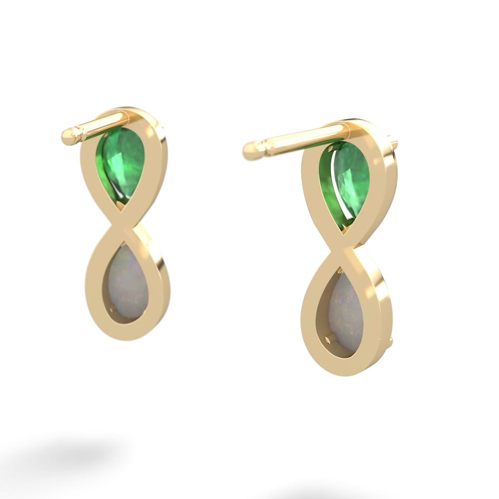 Emerald Infinity 14K Yellow Gold earrings E5050