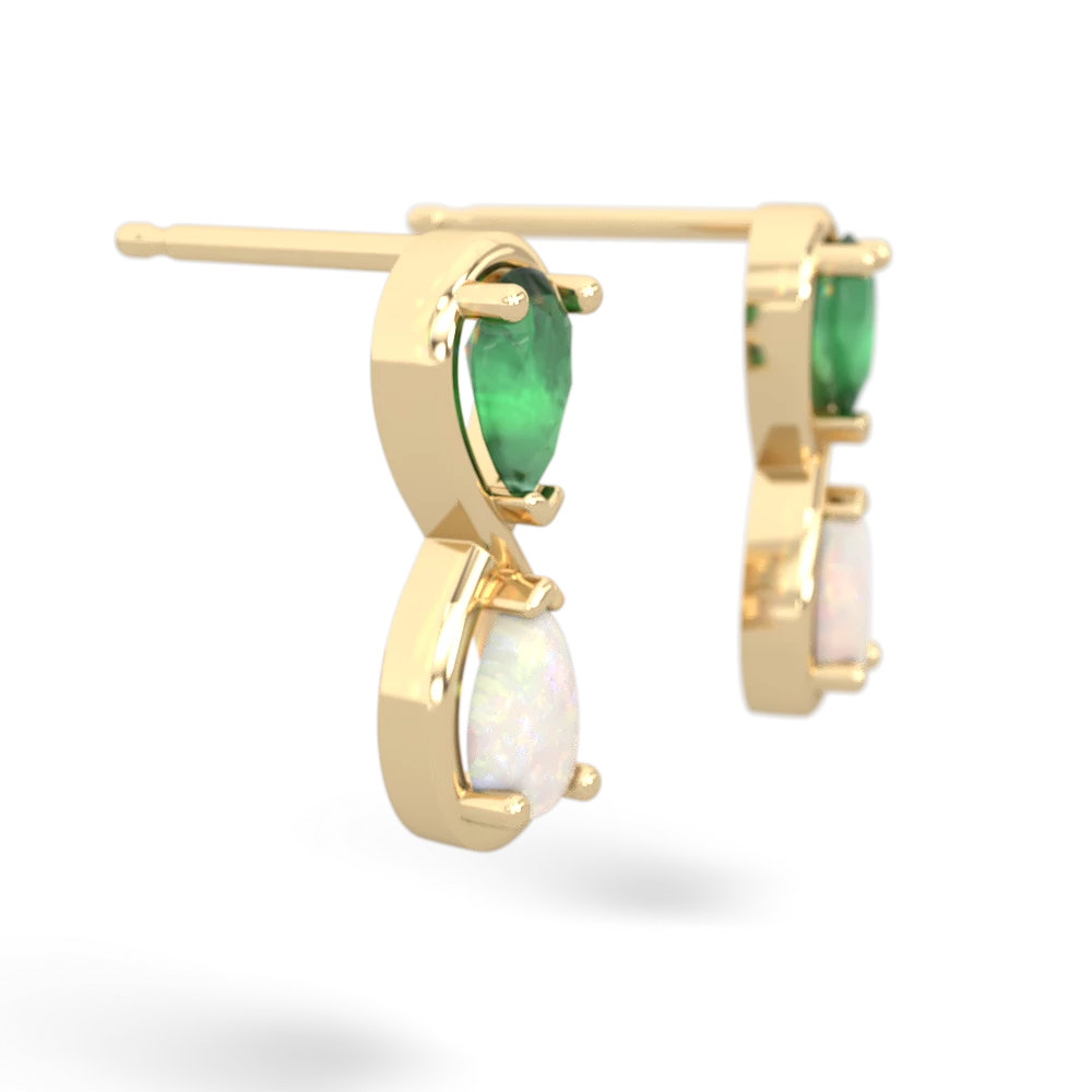 Emerald Infinity 14K Yellow Gold earrings E5050