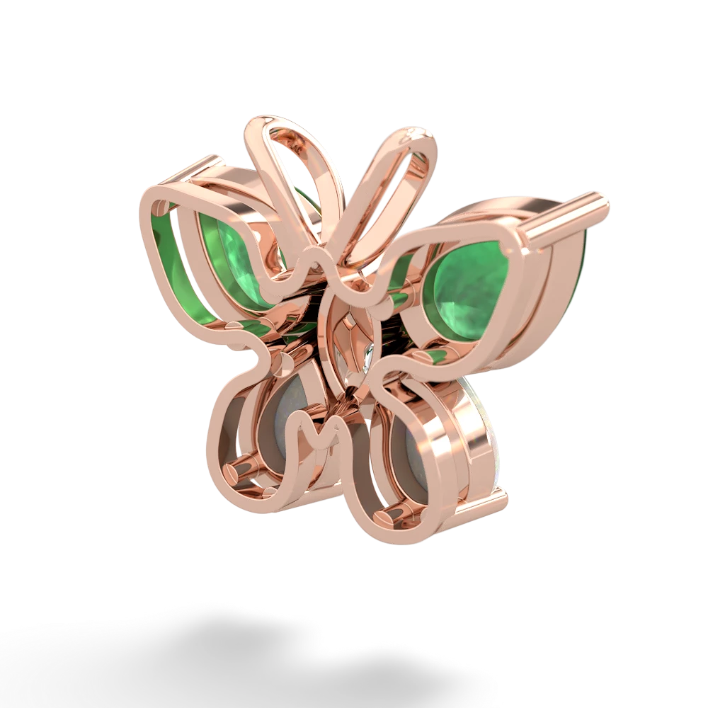 Emerald Butterfly 14K Rose Gold pendant P2215