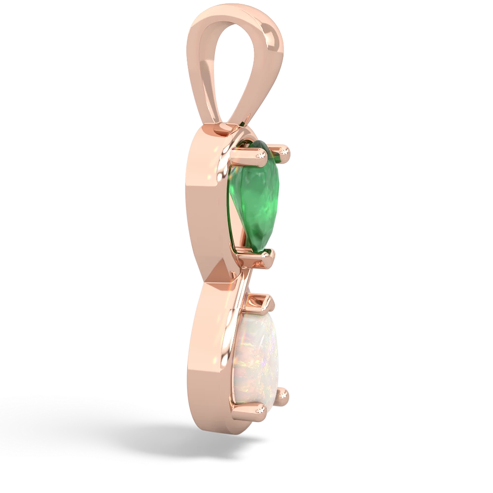 Emerald Infinity 14K Rose Gold pendant P5050