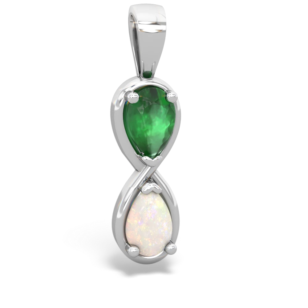 Emerald Infinity 14K White Gold pendant P5050