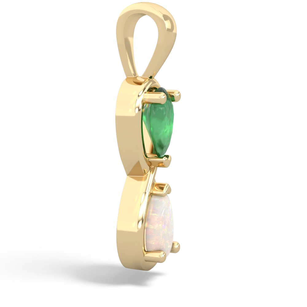 Emerald Infinity 14K Yellow Gold pendant P5050