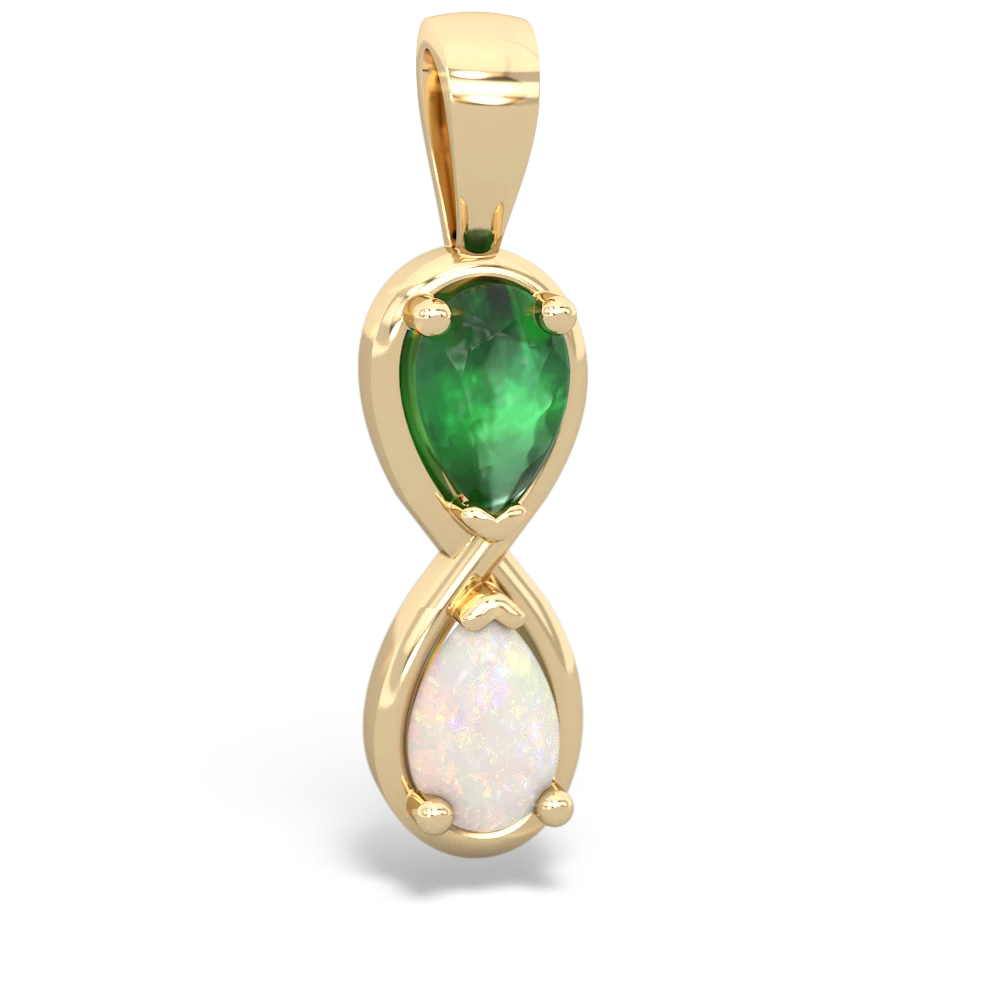 Emerald Infinity 14K Yellow Gold pendant P5050