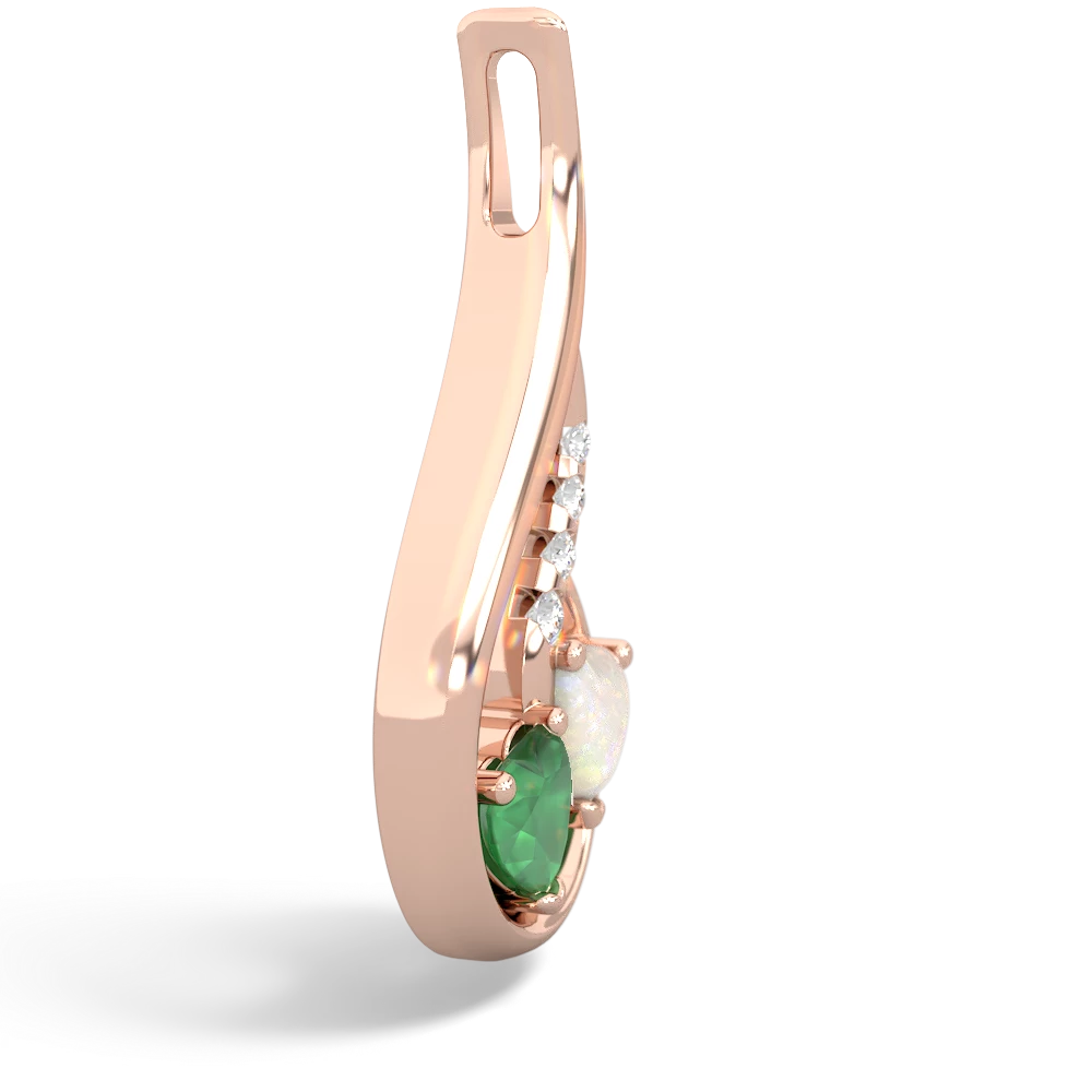 Emerald Keepsake Curves 14K Rose Gold pendant P5450