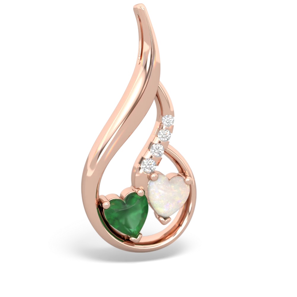 Emerald Keepsake Curves 14K Rose Gold pendant P5450