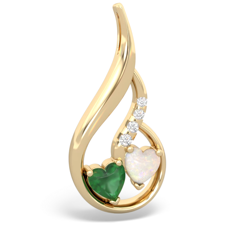 Emerald Keepsake Curves 14K Yellow Gold pendant P5450