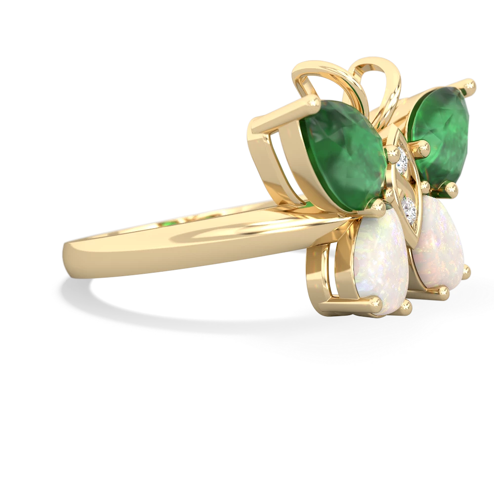 Emerald Butterfly 14K Yellow Gold ring R2215