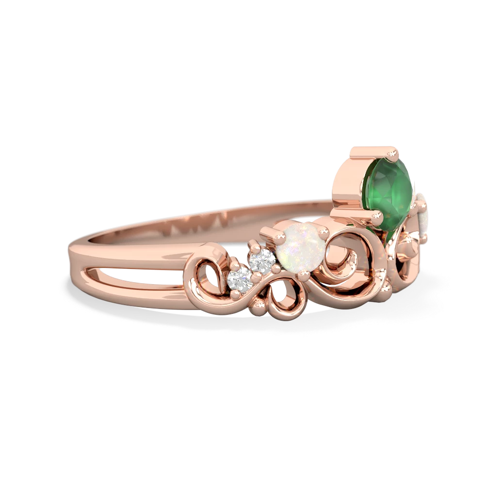 Emerald Crown Keepsake 14K Rose Gold ring R5740