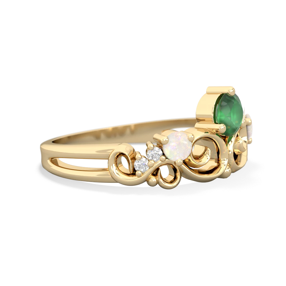 Emerald Crown Keepsake 14K Yellow Gold ring R5740