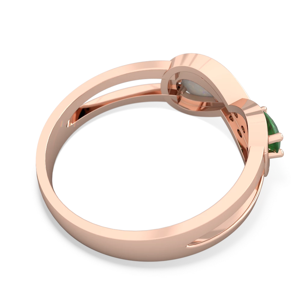 Emerald Diamond Infinity 14K Rose Gold ring R5390