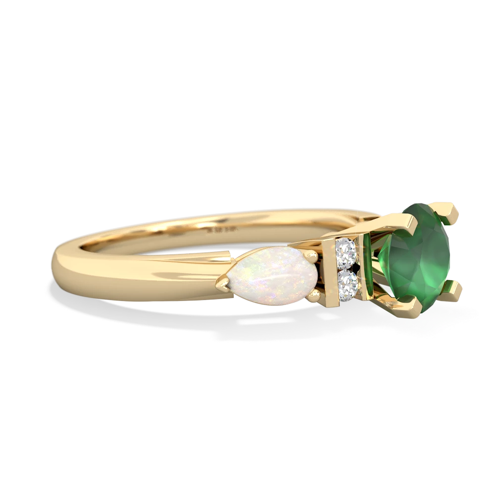 Emerald 6Mm Round Eternal Embrace Engagement 14K Yellow Gold ring R2005