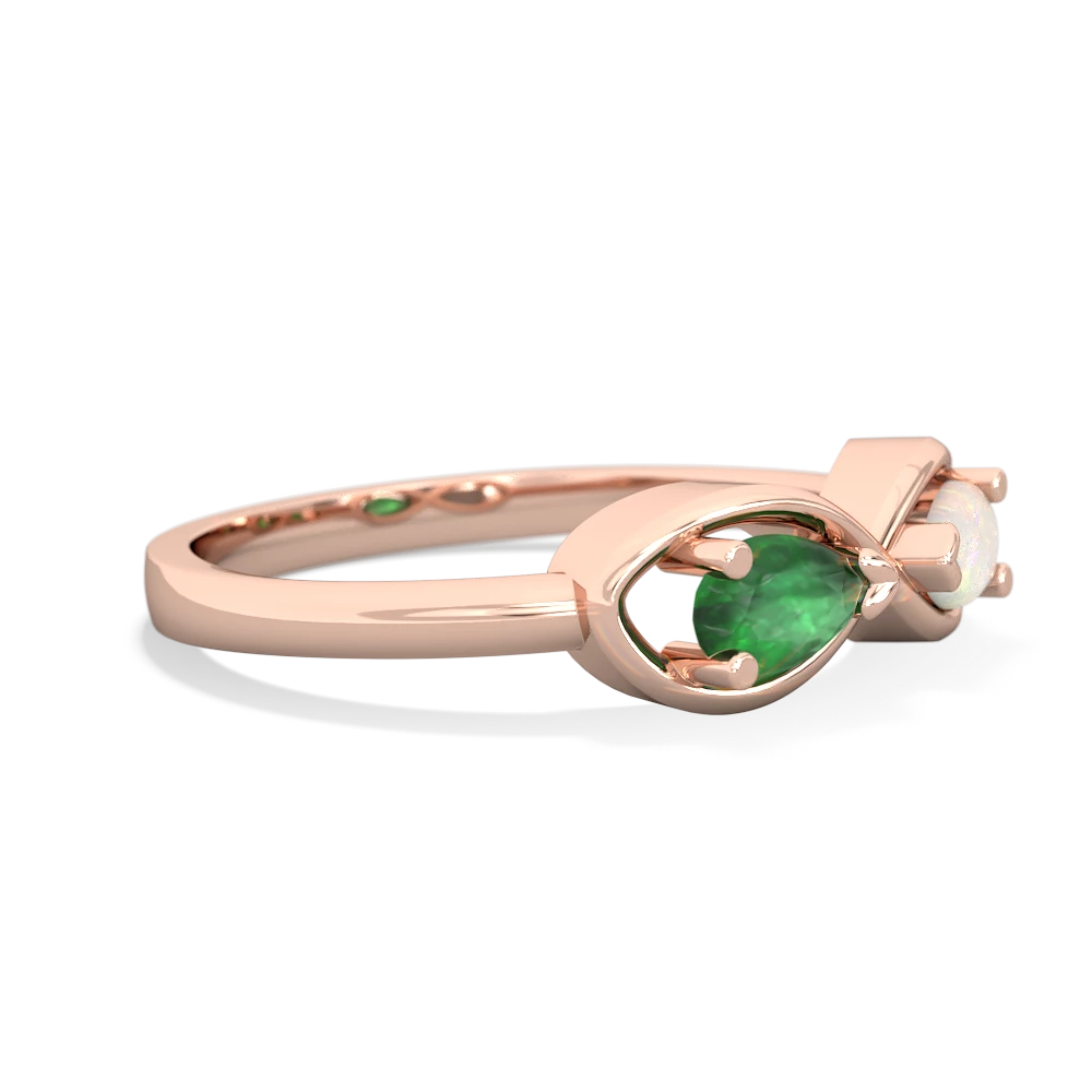 Emerald Infinity 14K Rose Gold ring R5050