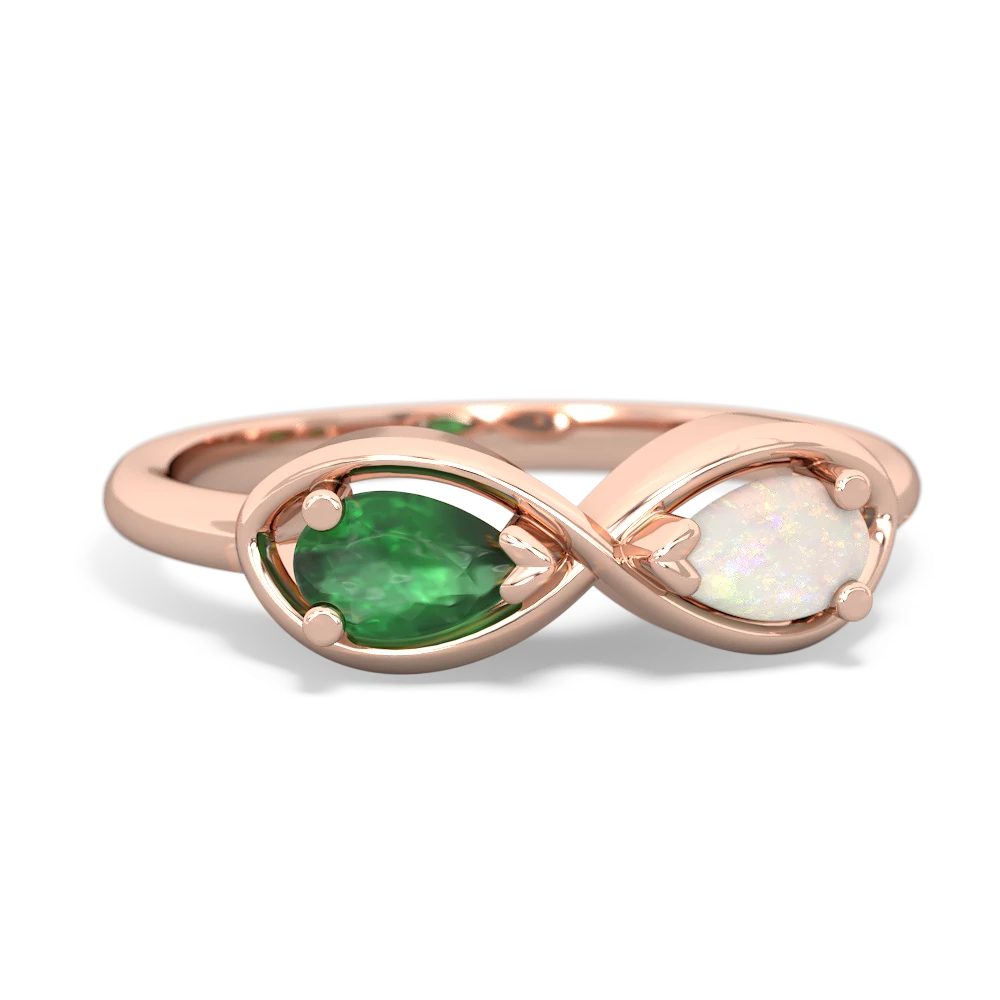 Emerald Infinity 14K Rose Gold ring R5050