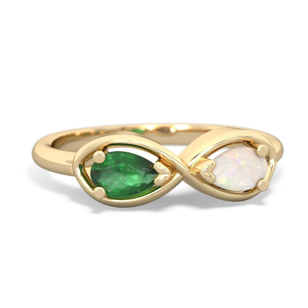 Emerald Infinity 14K Yellow Gold ring R5050