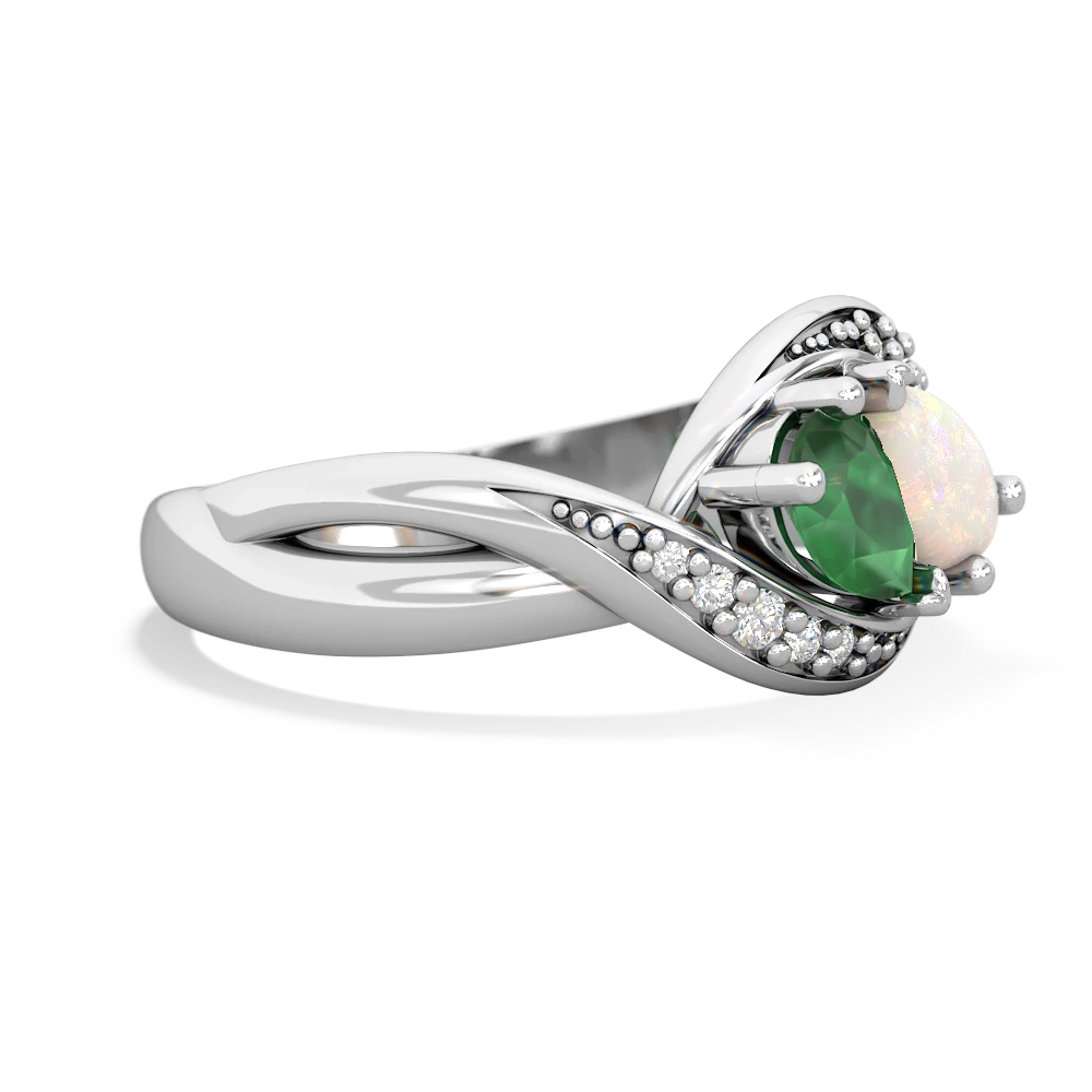 Emerald Summer Winds 14K White Gold ring R5342