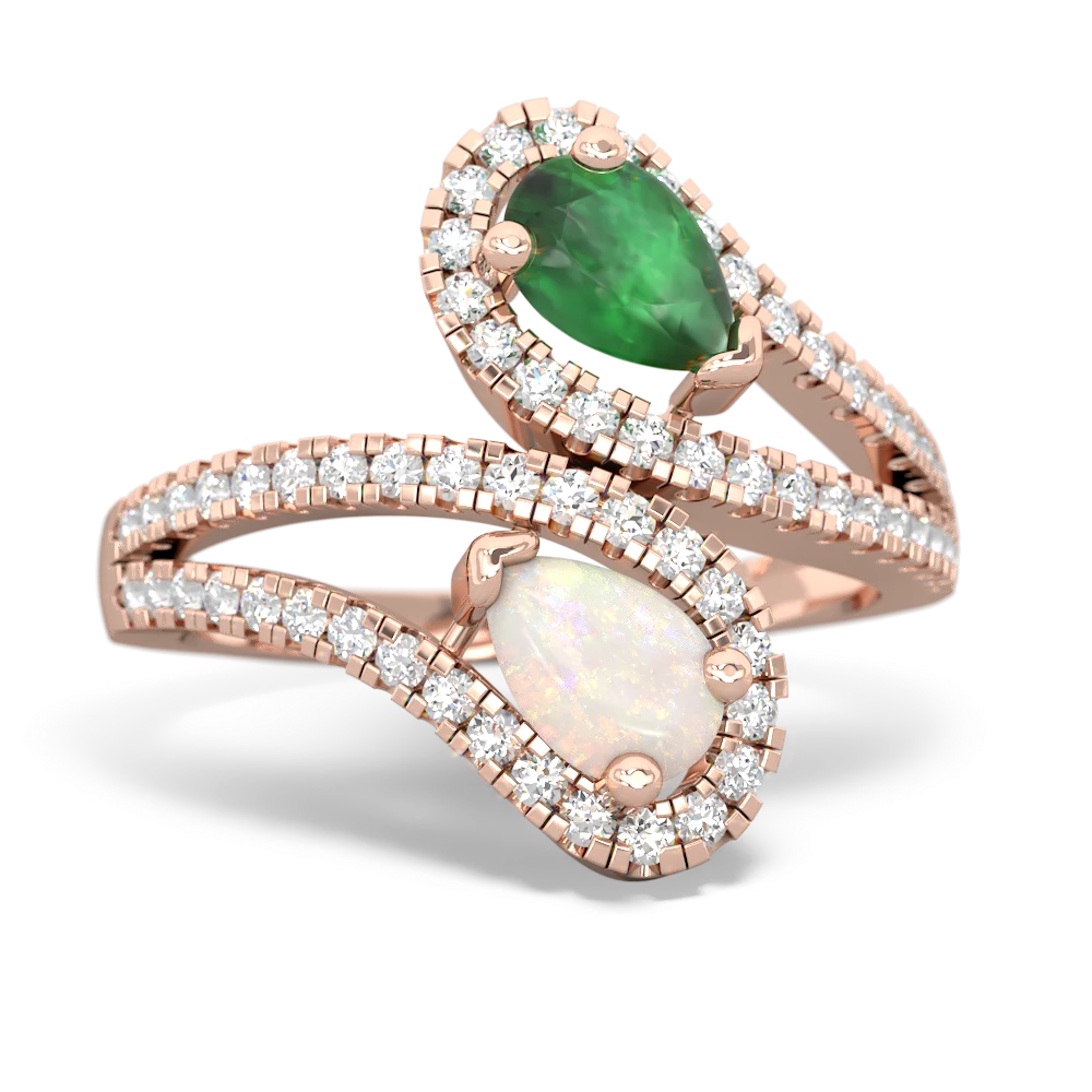 Emerald Diamond Dazzler 14K Rose Gold ring R3000