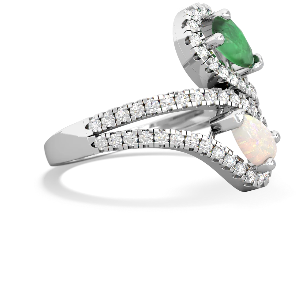 Emerald Diamond Dazzler 14K White Gold ring R3000