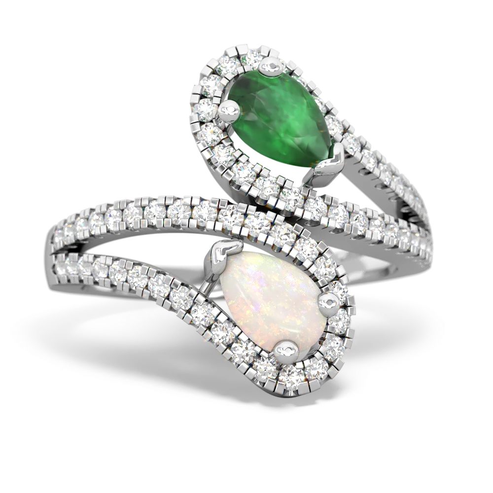 Emerald Diamond Dazzler 14K White Gold ring R3000