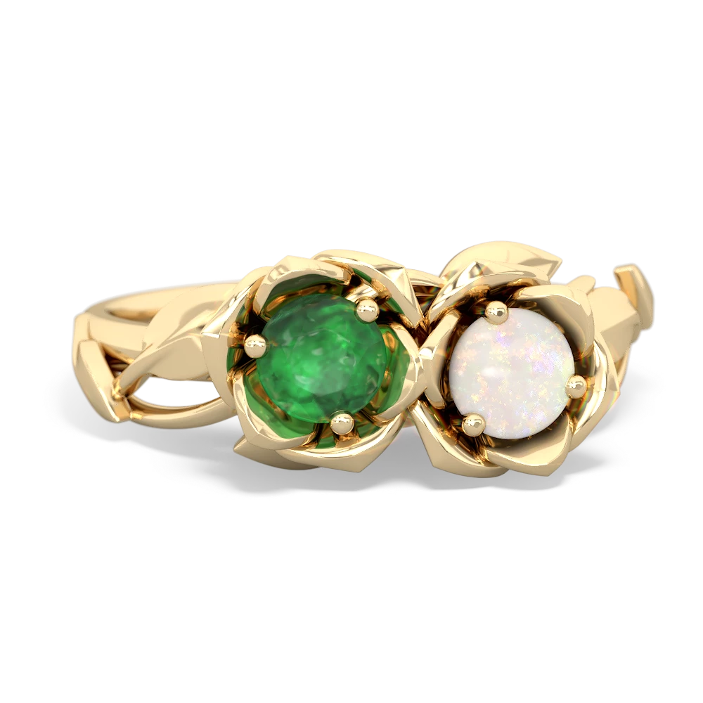 Emerald Rose Garden 14K Yellow Gold ring R5510