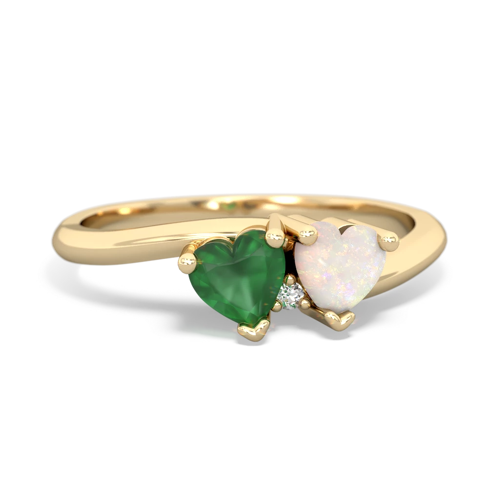 Emerald Sweethearts 14K Yellow Gold ring R5260