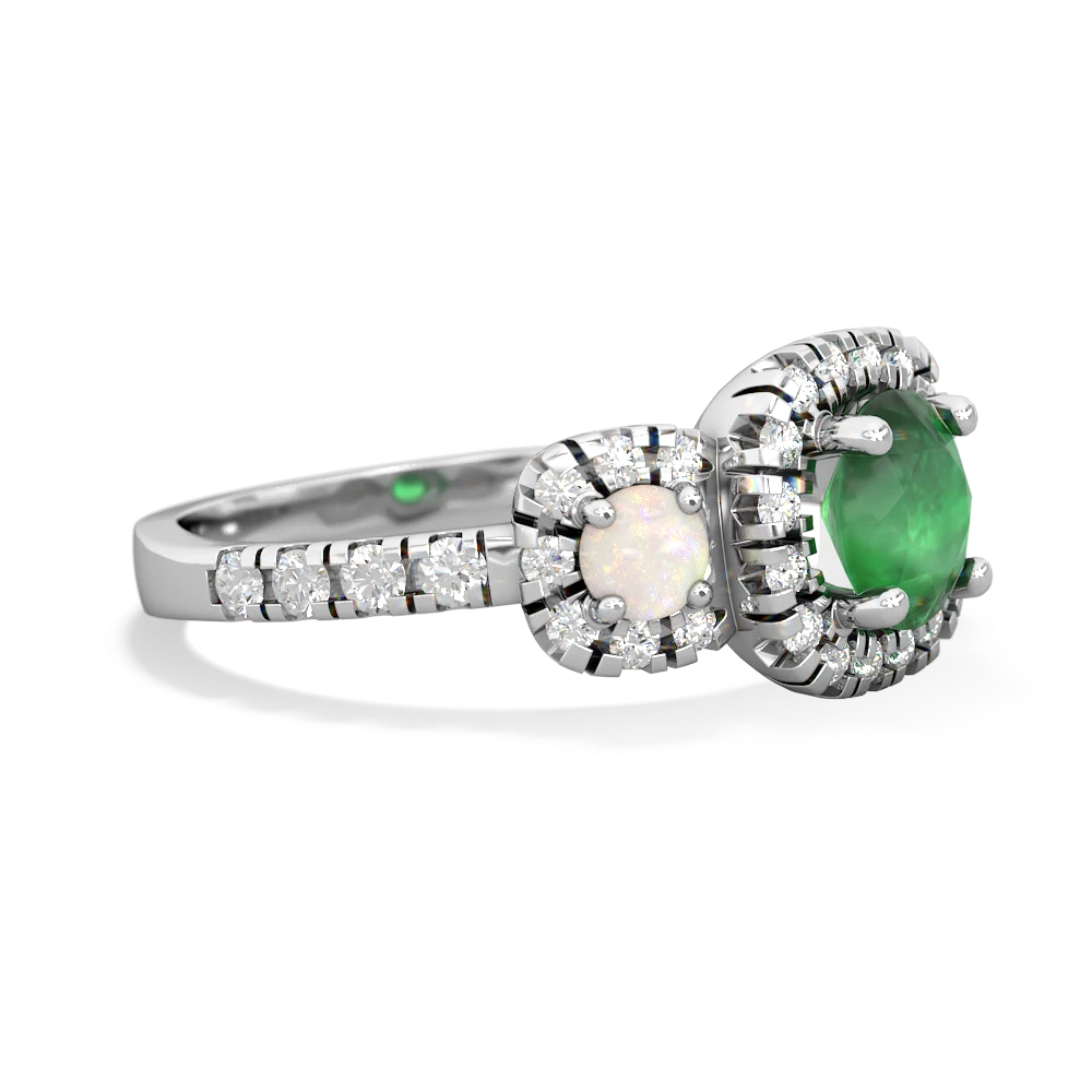 Emerald Regal Halo 14K White Gold ring R5350