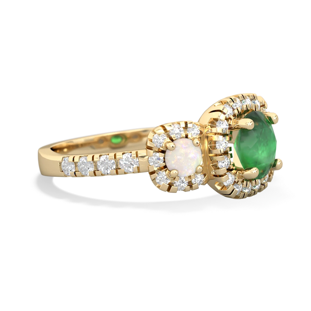 Emerald Regal Halo 14K Yellow Gold ring R5350