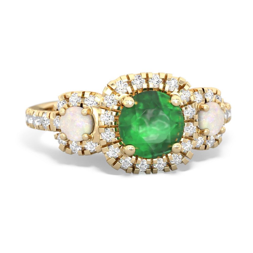 Emerald Regal Halo 14K Yellow Gold ring R5350