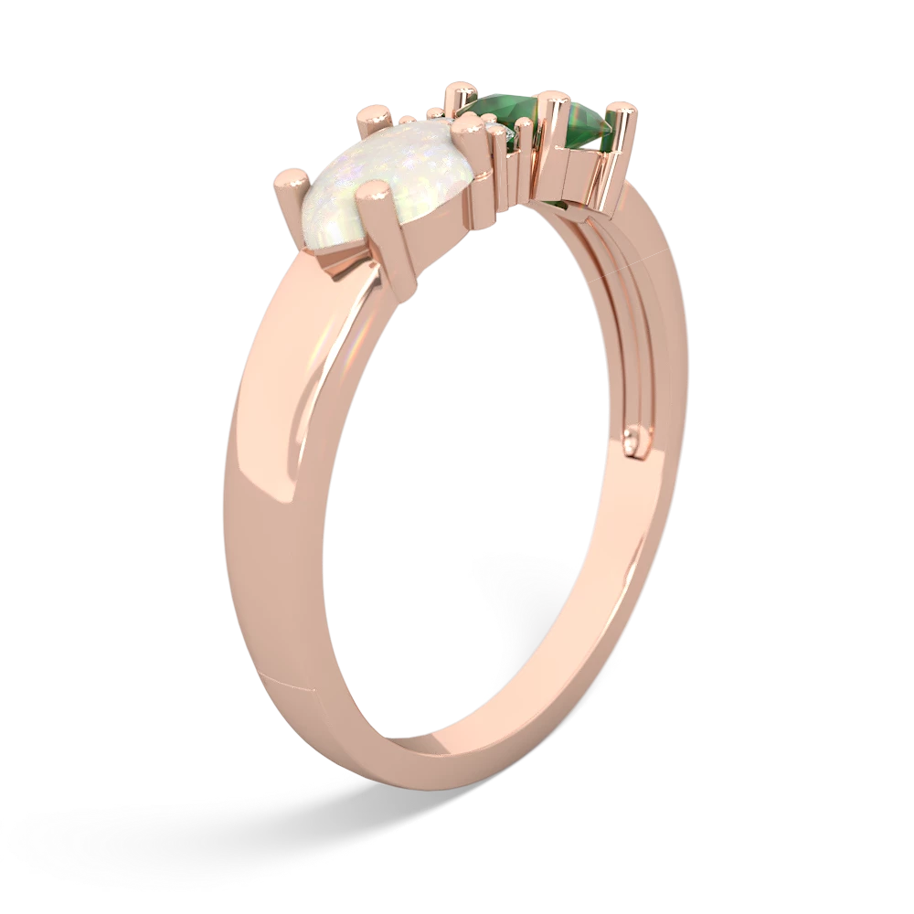 Emerald Pear Bowtie 14K Rose Gold ring R0865