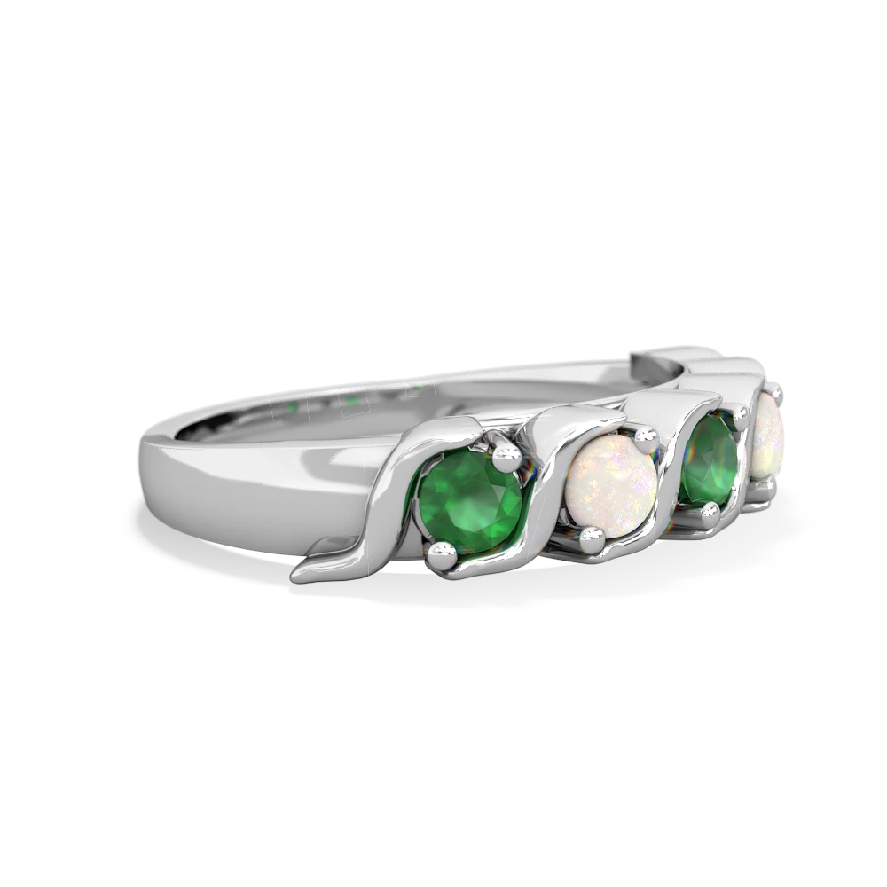 Emerald Anniversary Band 14K White Gold ring R2089