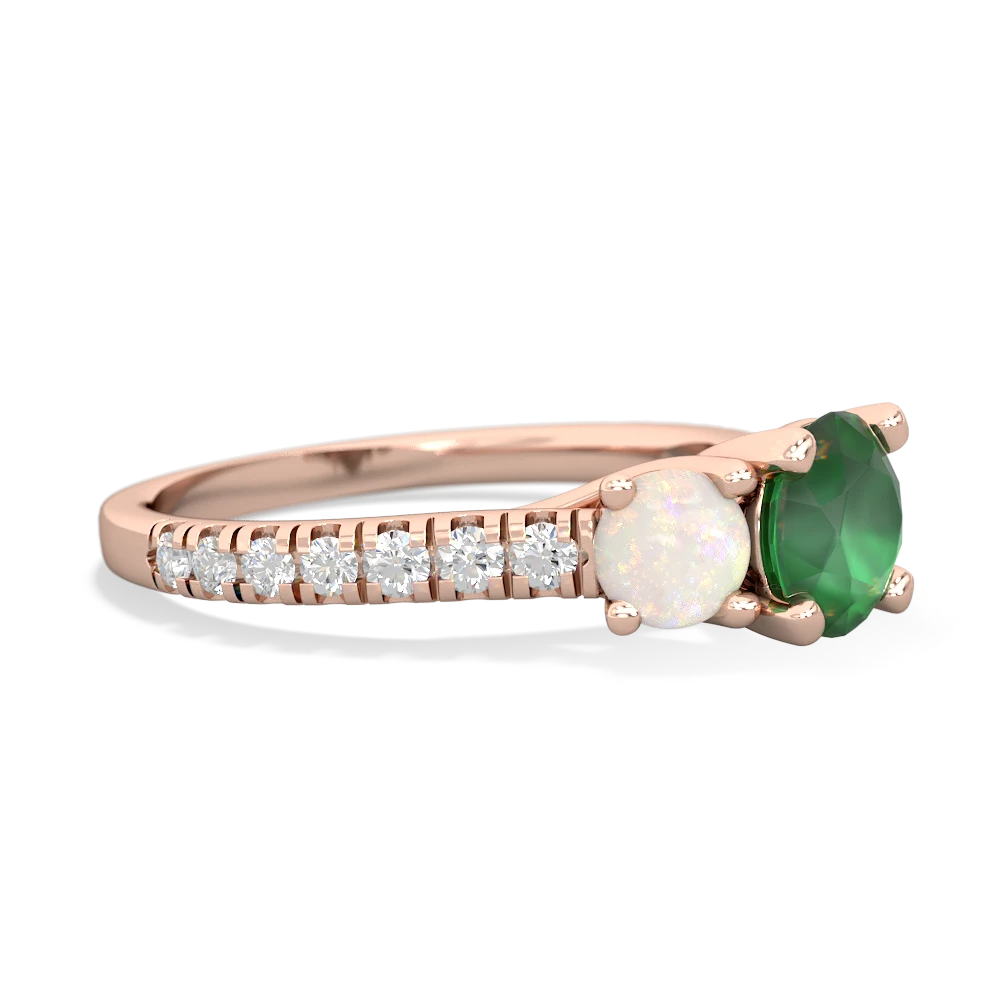 Emerald Pave Trellis 14K Rose Gold ring R5500