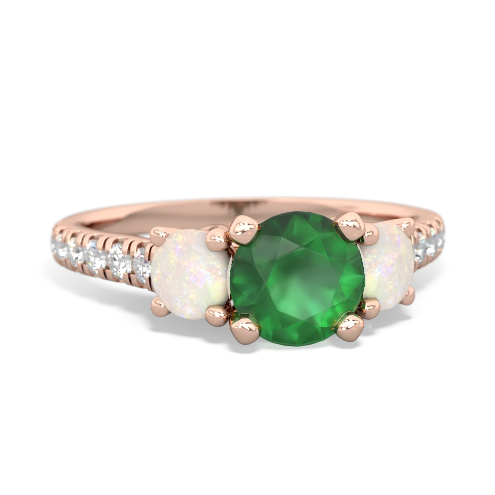 Emerald Pave Trellis 14K Rose Gold ring R5500