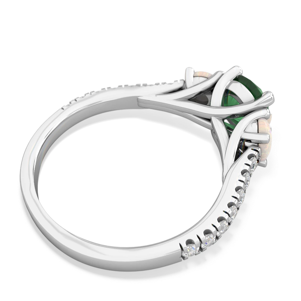 Emerald Pave Trellis 14K White Gold ring R5500