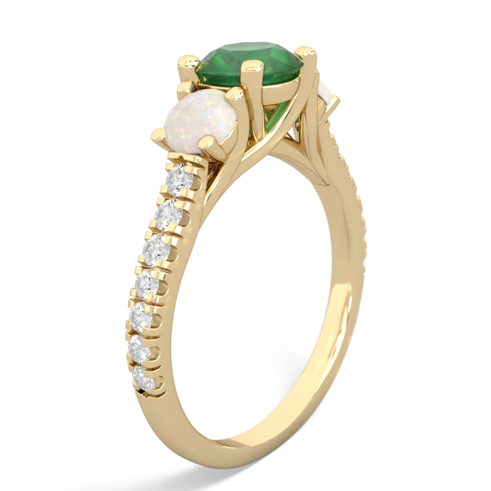 Emerald Pave Trellis 14K Yellow Gold ring R5500