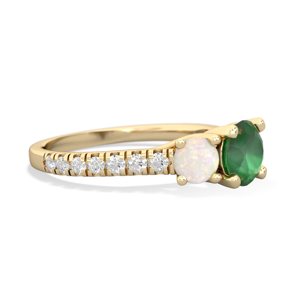 Emerald Pave Trellis 14K Yellow Gold ring R5500