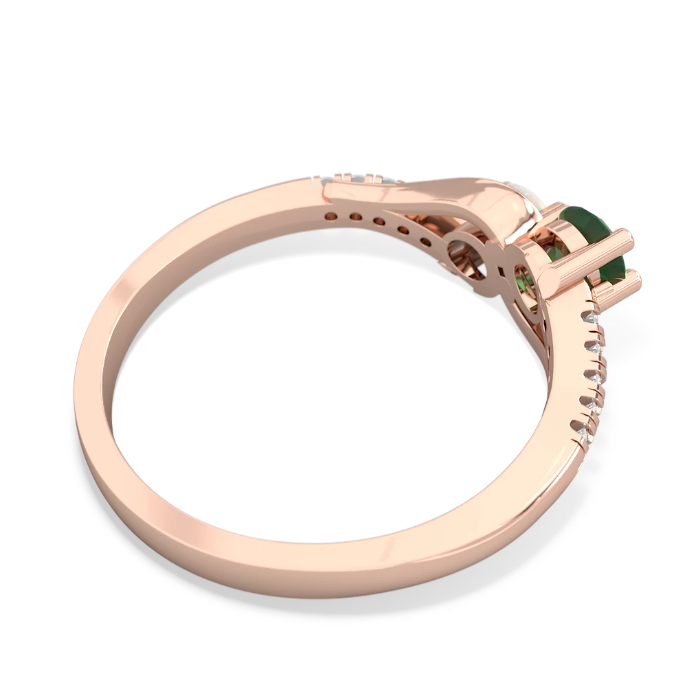 Emerald Infinity Pave Two Stone 14K Rose Gold ring R5285