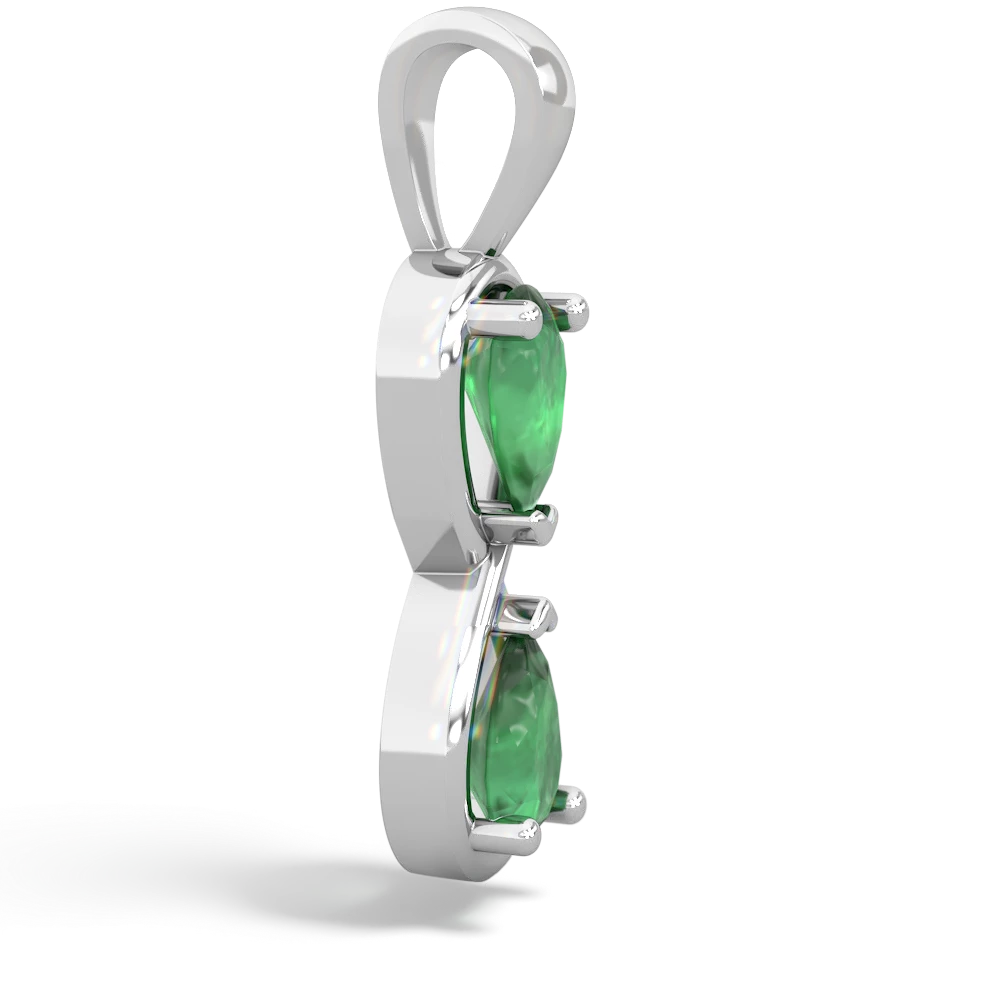 Emerald Infinity 14K White Gold pendant P5050