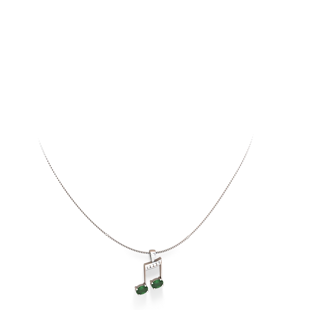 Emerald Color Of Music 14K White Gold pendant P3334