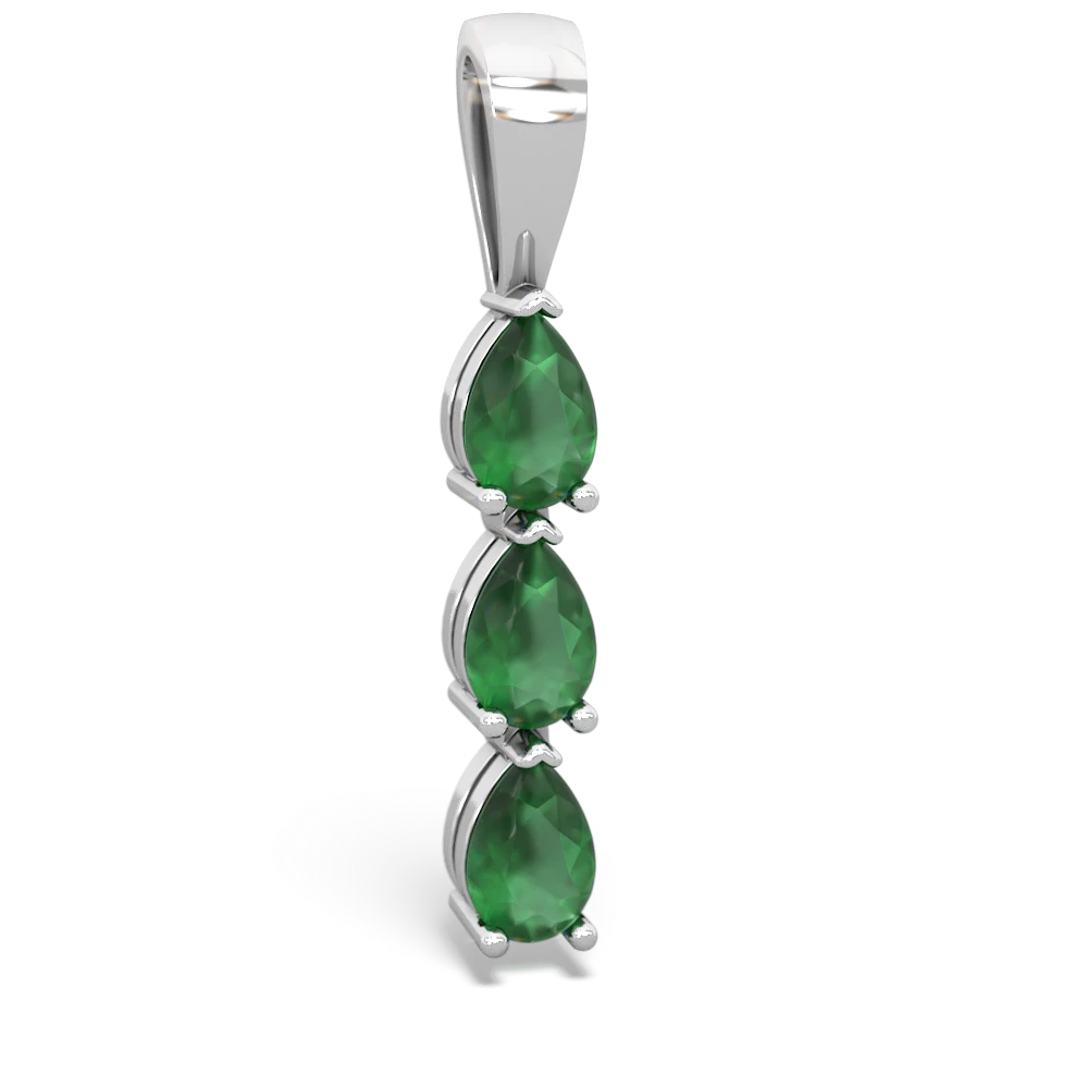 Emerald Dew Drops 14K White Gold pendant P2251