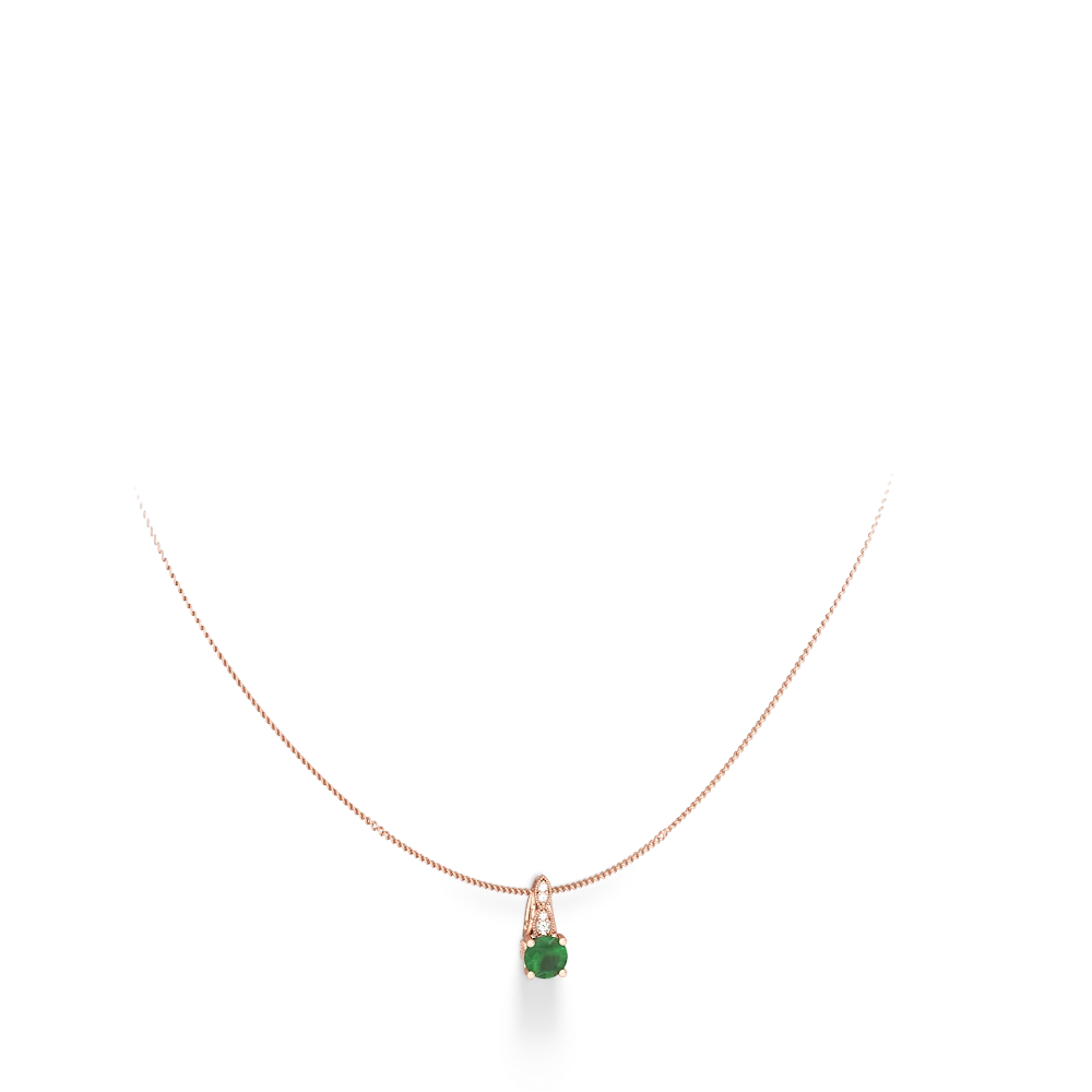 Emerald Antique Elegance 14K Rose Gold pendant P3100