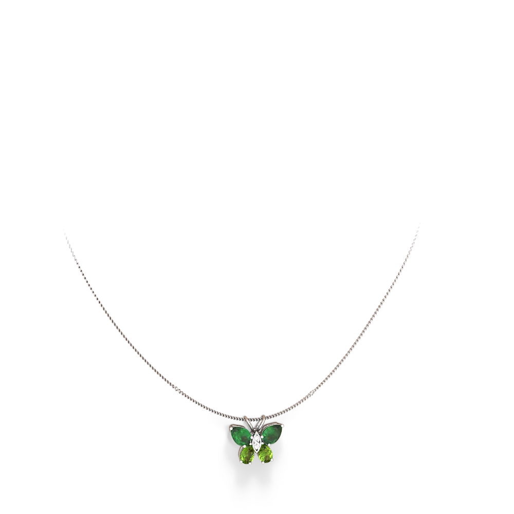 10k Solid Yellow Gold Genuine Peridot Butterfly Necklace 21 Inch - Etsy