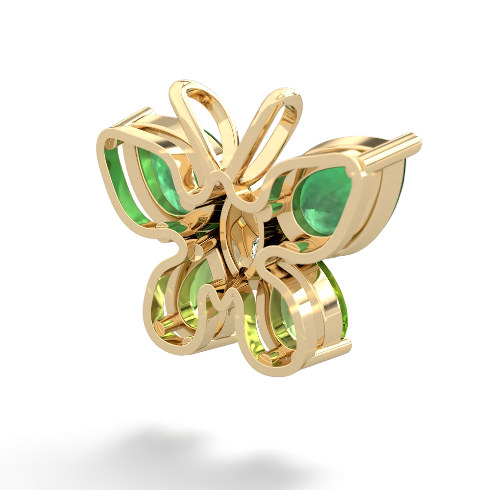 Emerald Butterfly 14K Yellow Gold pendant P2215