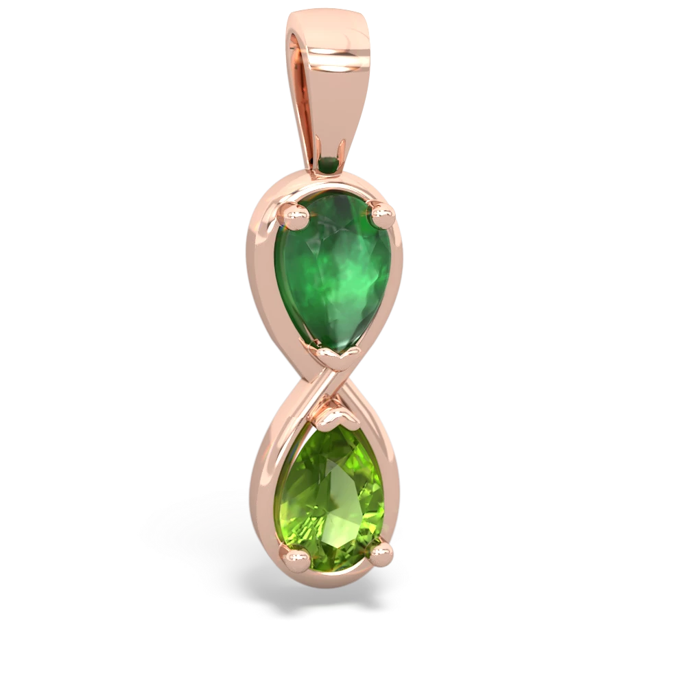 Emerald Infinity 14K Rose Gold pendant P5050