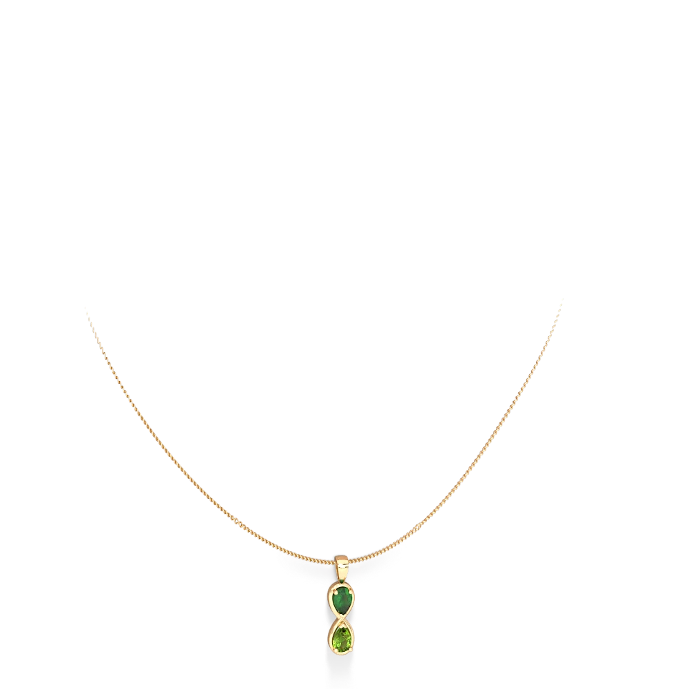 Emerald Infinity 14K Yellow Gold pendant P5050