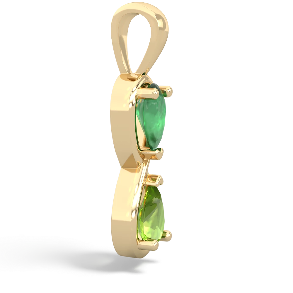 Emerald Infinity 14K Yellow Gold pendant P5050