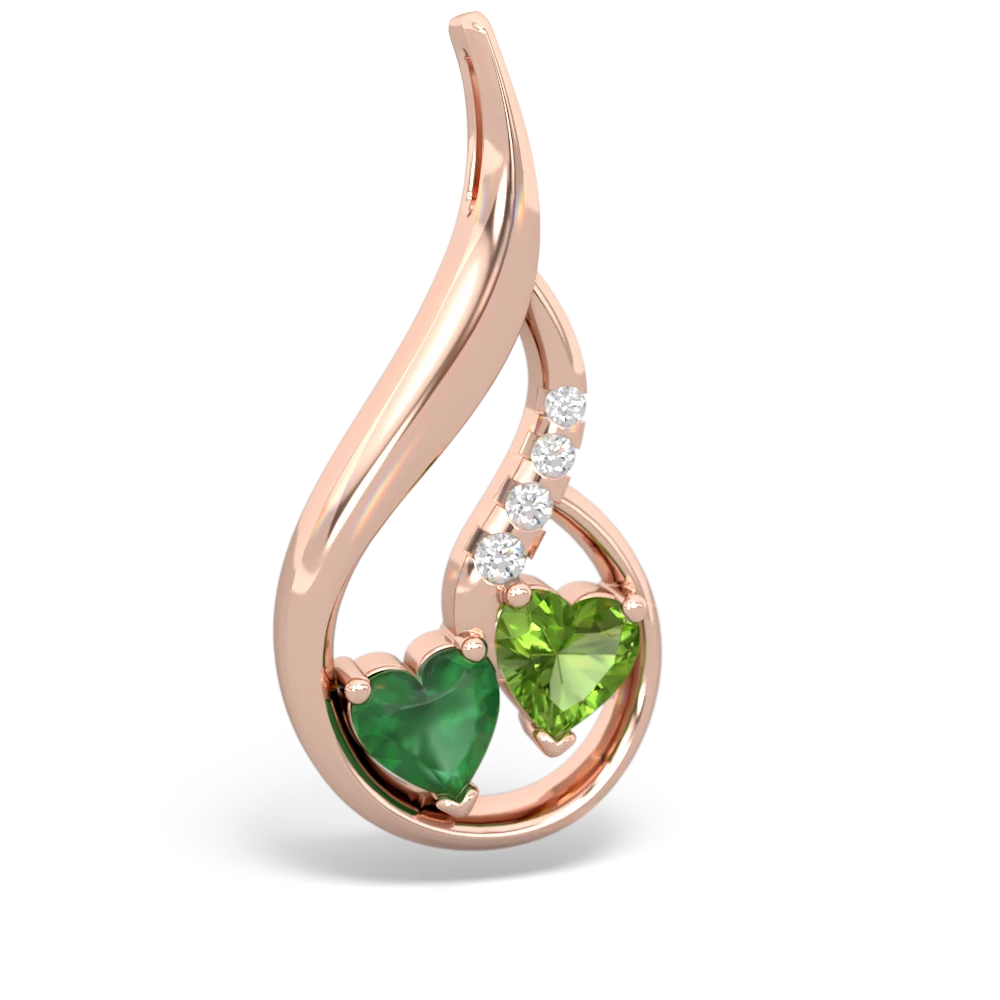 Emerald Keepsake Curves 14K Rose Gold pendant P5450