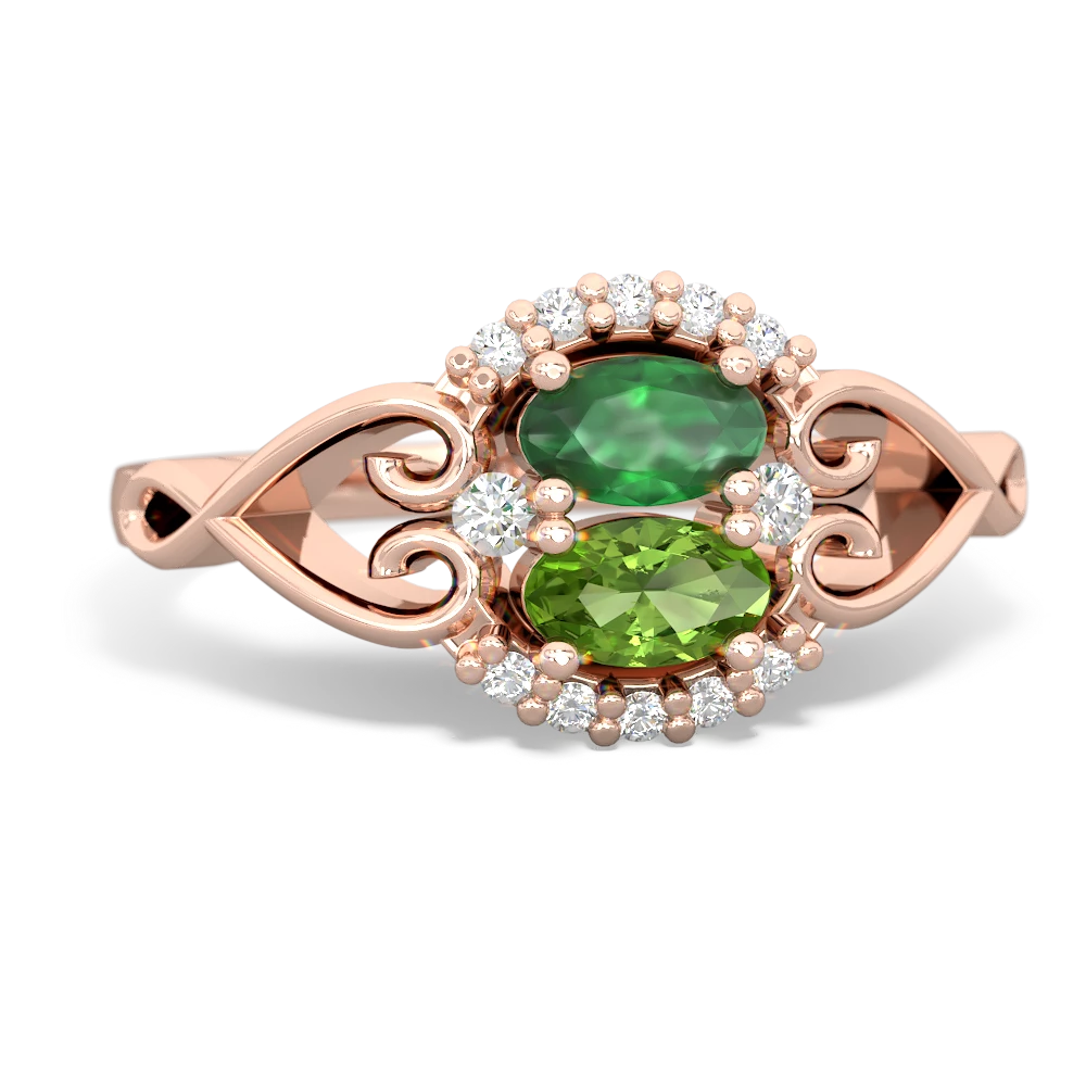 Emerald Love Nest 14K Rose Gold ring R5860